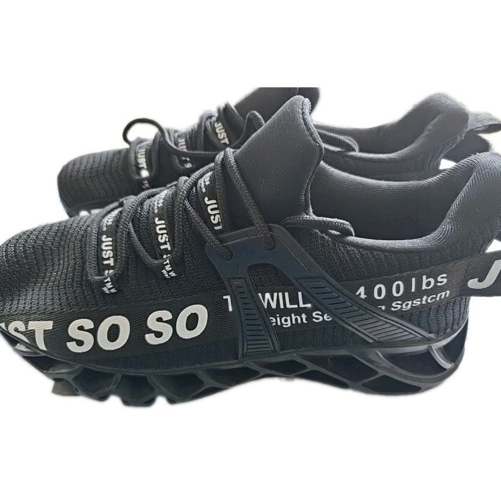 Just So So Mens Running Shoes Black White Blade Non Slip Sneakers Size 40 EU